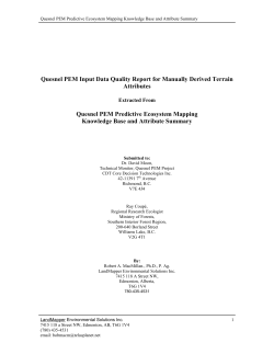 PEM Input Data Quality Assessment Report