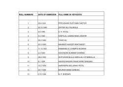 ROLL OF ADVOCATES (1) UP TO DECEMBER 2009