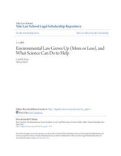 Environmental Law Grows Up - Yale Law School Legal Scholarship