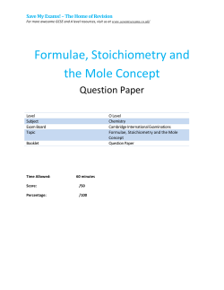 Formulae, Stoichiometry and the Mole Concept