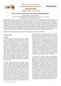 TEXT CONTENT BASED WEB PAGE REFRESH POLICY