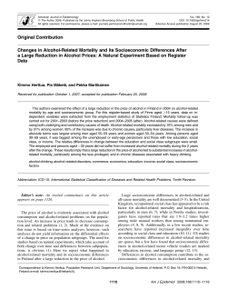 Changes in Alcohol-Related Mortality and its Socioeconomic