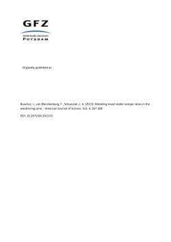 Modeling novel stable isotope ratios in th - GFZpublic