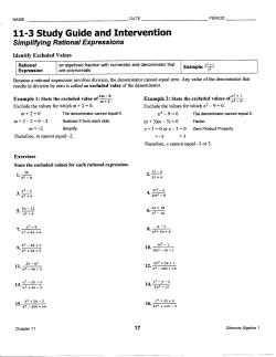 11-3 Study Guide and Intervention