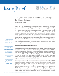 Medicaid Issue Brief.indd - Chapin Hall at the University of Chicago