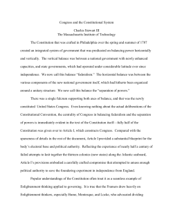 Congress and the Constitutional System