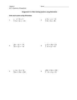 Solving Systems using Elimination