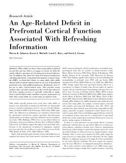 An Age-Related Deficit in Prefrontal Cortical Function Associated