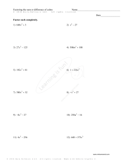 Factoring the sum or difference of cubes
