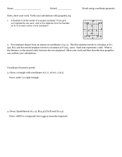 Proofs using coordinate geometry Solve, show your work. Verify