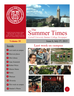Summer Times - School of Continuing Education and Summer