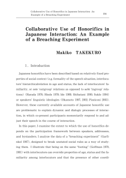 Collaborative Use of Honorifics in Japanese Interaction: An Example