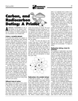 7 Radiocarbon dating, a boon for scientists! Radiocarbon, the