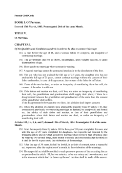 Title V. Of Marriage