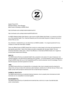 HEALTH: ​FIRE: CHEMICAL REACTIVITY: ENVIRONMENTAL: