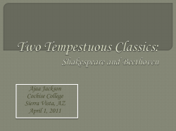 The Classics: Shakespeare and Beethoven