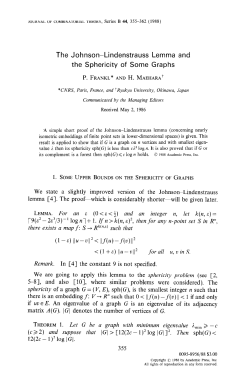 The Johnson-Lindenstrauss Lemma and the Sphericity of Some
