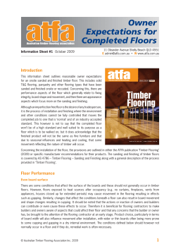 owner expectations for completed floors