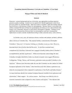 1 Examining Spiraled Elementary Curricula on Columbus: A Case