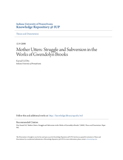 Struggle and Subversion in the Works of Gwendolyn Brooks