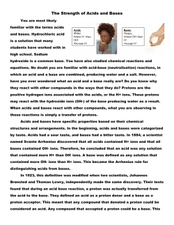 The Strength of Acids and Bases
