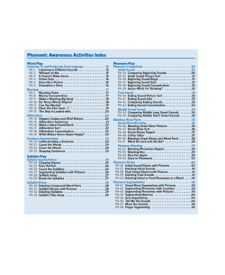 Phonemic Awareness Activities Index