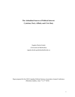 Cynicism, Party Affinity and Civic Duty