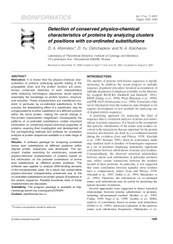 Detection of conserved physico-chemical characteristics of proteins