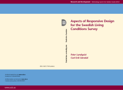 Aspects of Responsive Design for the Swedish Living