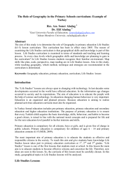 The Role of Geography in the Primary Schools curriculum: Example
