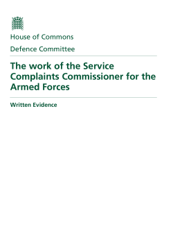 The work of the Service Complaints Commissioner for the Armed