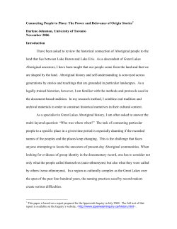 Connecting People to Place - University of Toronto Faculty of Law