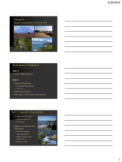 Overview of Chapter 6 Part 2: Aquatic Ecosystems