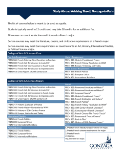 Study Abroad Advising Sheet | Gonzaga-in