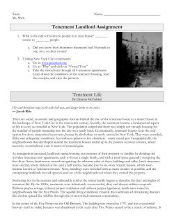 Tenement Landlord Assignment Tenement Life