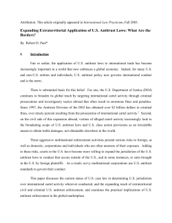 Expanding Extraterritorial Application of U.S. Antitrust Laws: What