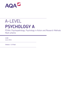 A-level Psychology A Mark scheme Unit 04