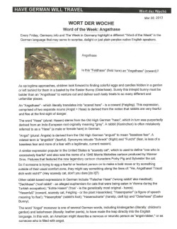 HAVE GERMAN WILL TRAVEL WORT DER WOCHE