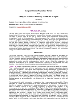 Achieving another Bill of Rights