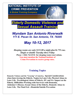 Elderly Domestic Violence and Sexual Assault Training