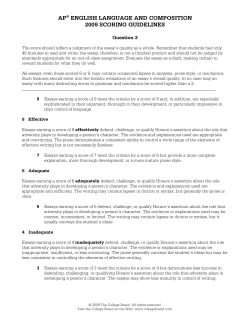ap&reg; english language and composition 2009 scoring