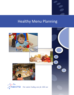 Healthy Menu Planning
