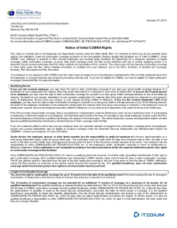 Continuation of Coverage Rights Under COBRA