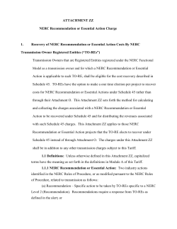 ATTACHMENT ZZ NERC Recommendation or