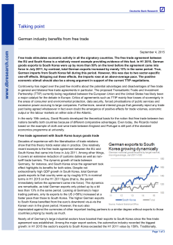 German industry benefits from free trade