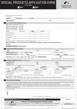 Special Products Application Form