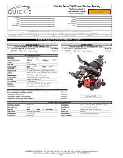 Quickie Pulse&trade; 6 Power Recline Seating