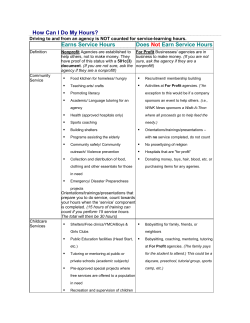 How Can I Do My Hours? Earns Service Hours Does Not Earn