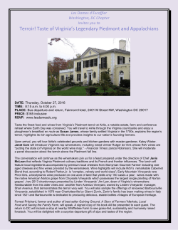 Terroir! Taste of Virginia`s Legendary Piedmont and Appalachians