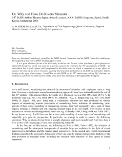 14th Ippen Lecture 2005